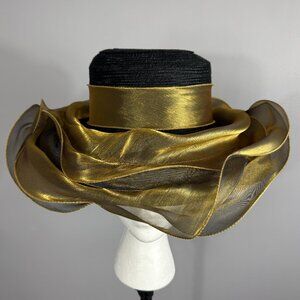 Black Hat with Gold Ribbon.